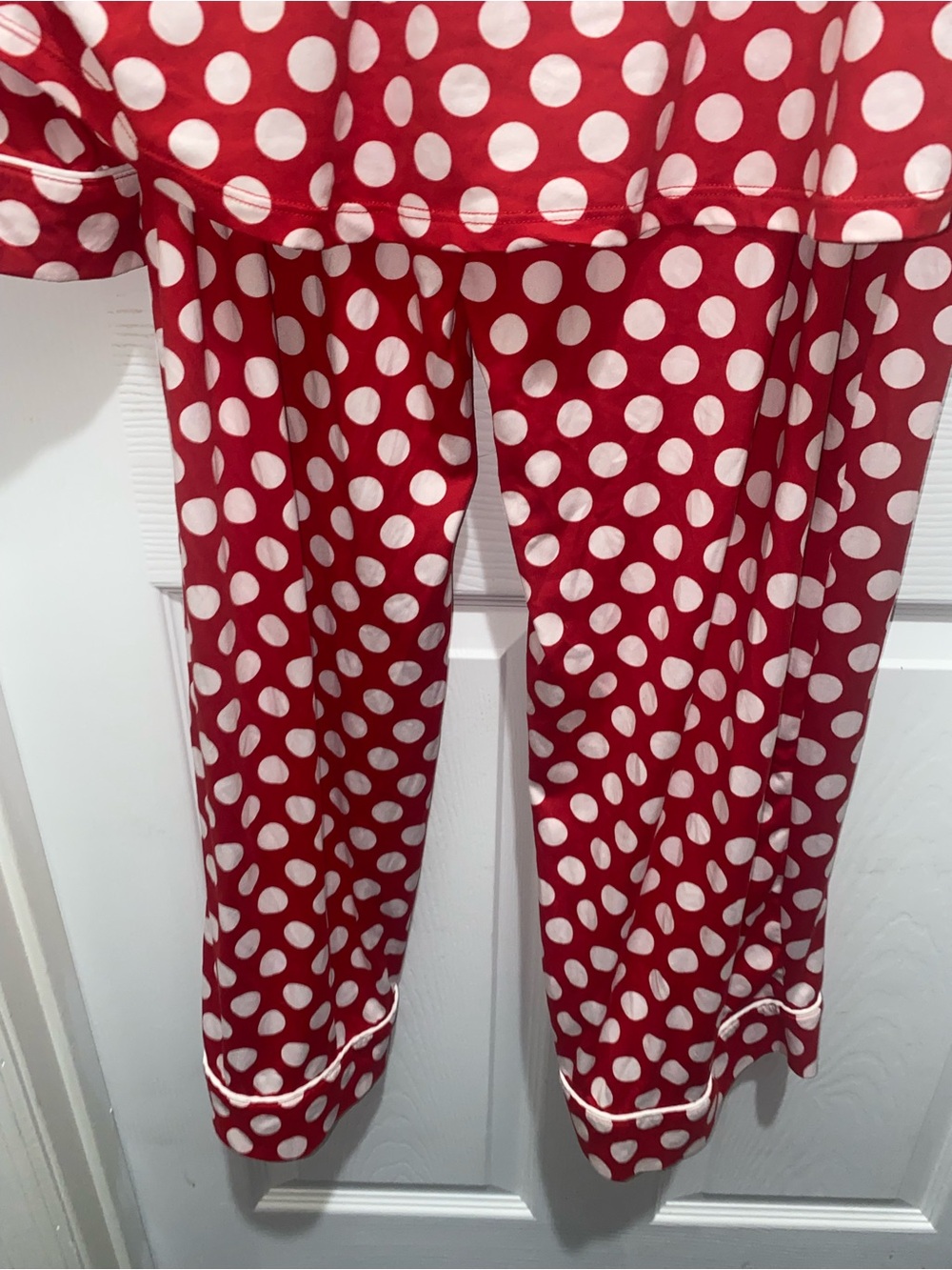 kate spade Womens Red and White Polka Dot Pajama Set - Picture 7 of 8
